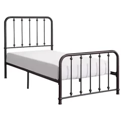 Metal Slat Bronze Twin Platform Bed