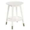 Mia Round White Accent Table