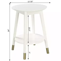 Mia Round White Accent Table
