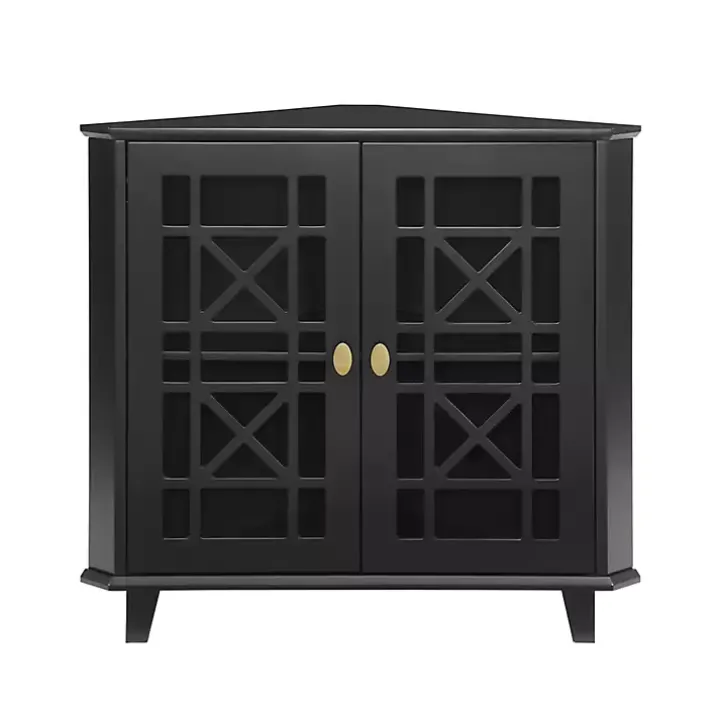 Mikie Black Corner Cabinet