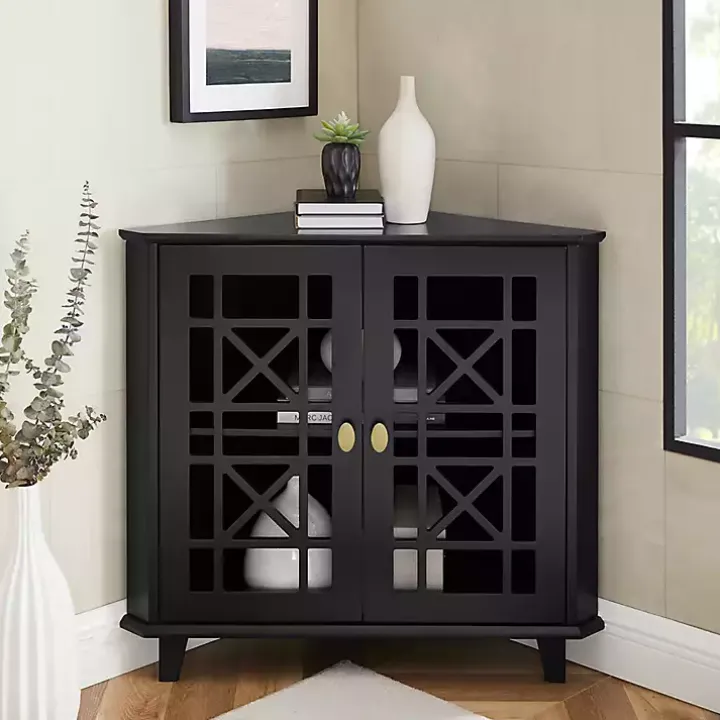 Mikie Black Corner Cabinet