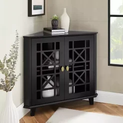 Mikie Black Corner Cabinet