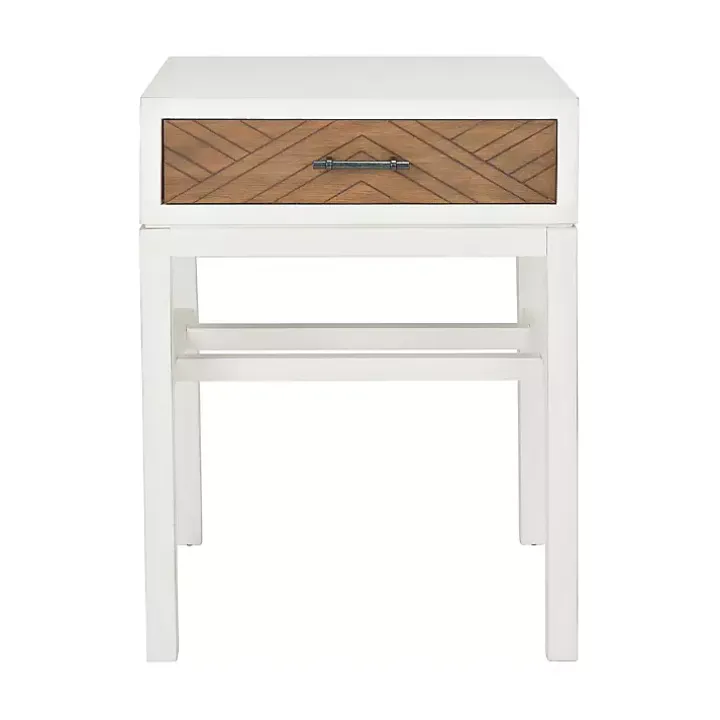 Milo Honey Herringbone Accent Table