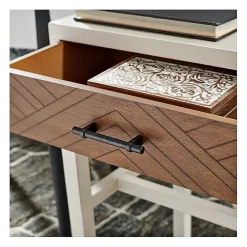 Milo Honey Herringbone Accent Table