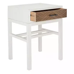 Milo Honey Herringbone Accent Table