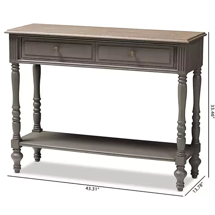 Mindi Wood Rustic Farmhouse Console Table
