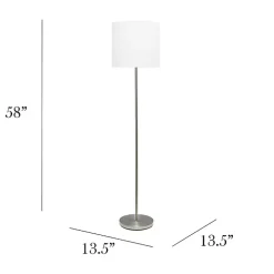 Minimal Brushed Nickel Stem Floor Lamp