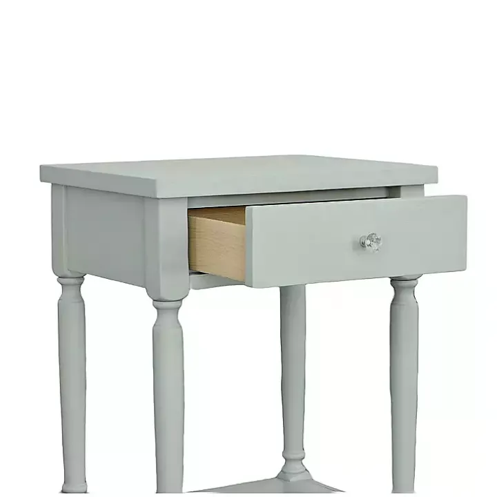 Mist Rectangle Accent Table with Charging Station