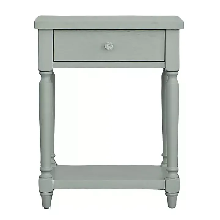 Mist Rectangle Accent Table with Charging Station