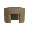 Mocha Brown Round Upholstered Ottoman