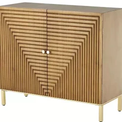 Modern Wood Geometric Cabinet