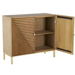 Modern Wood Geometric Cabinet