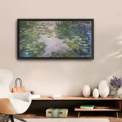 Monet Water Lilies Framed Canvas Art Print