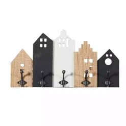 Multicolor Wood Building Wall Hooks