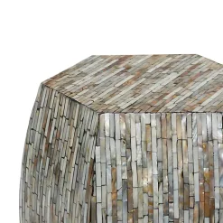Mussel Shell Hexagonal Accent Table