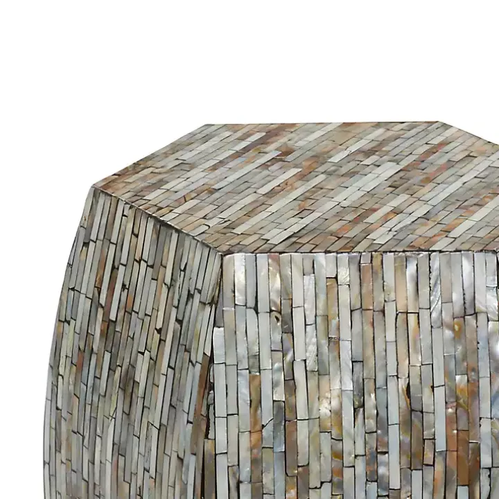 Mussel Shell Hexagonal Accent Table