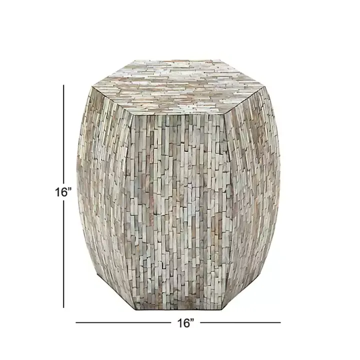 Mussel Shell Hexagonal Accent Table