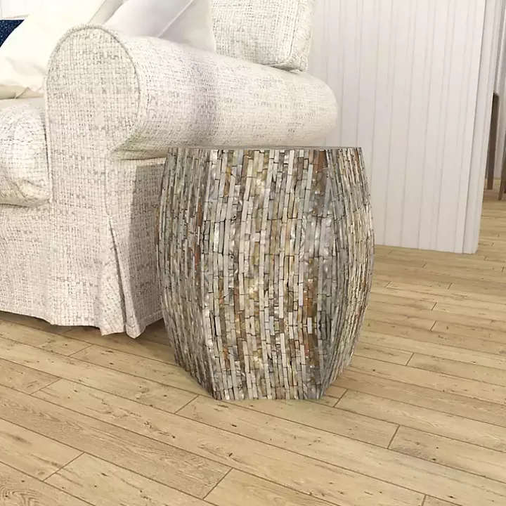 Mussel Shell Hexagonal Accent Table