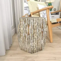Mussel Shell Hexagonal Accent Table