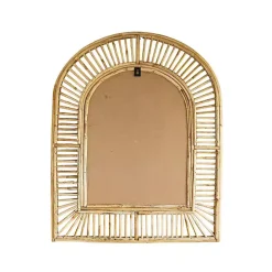 Natural Cane Arched Wall Mirror
