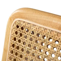 Natural Cane Back Linen Office Chair