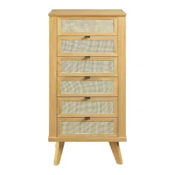 Natural Cane Jewelry Armoire