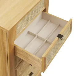 Natural Cane Jewelry Armoire