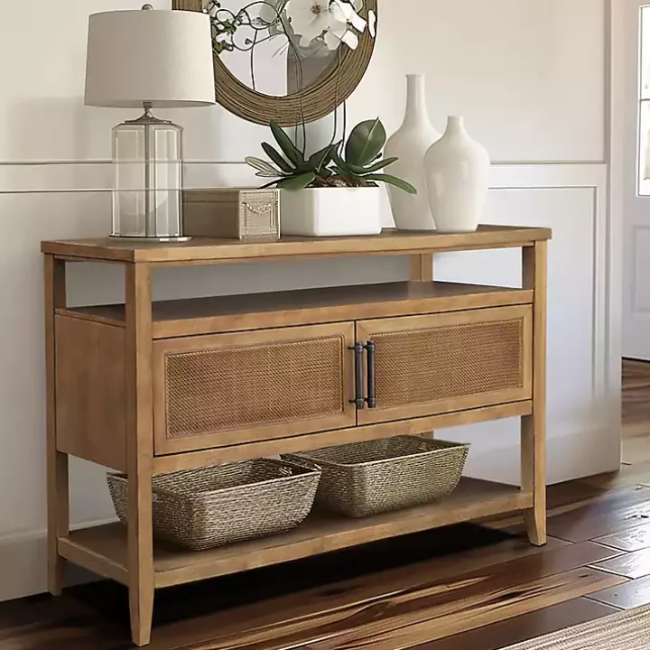 Natural Cane Martha Sterwart Console Table