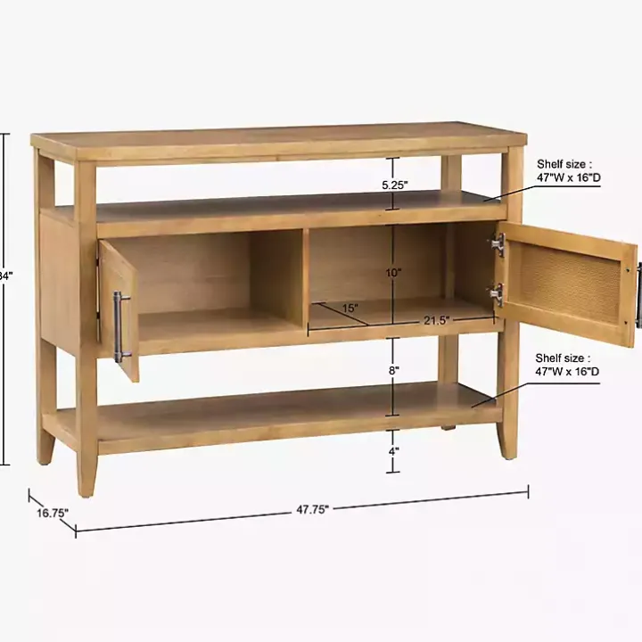 Natural Cane Martha Sterwart Console Table