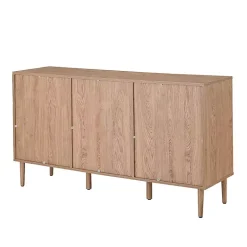 Natural Cane Wood Arched Sideboard Cabinet