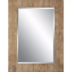 Natural Chevron Wood Wall Mirror
