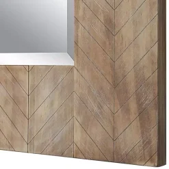 Natural Chevron Wood Wall Mirror