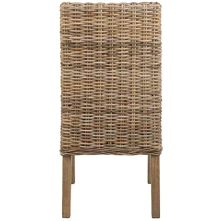 Natural Coastal Rattan 2-pc. Dining Chair Set