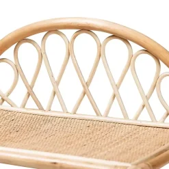 Natural Curled Rattan 3-Tiered Bookcase