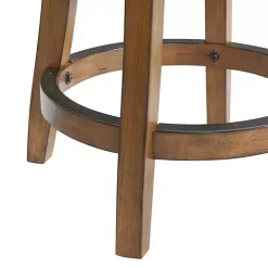 Natural Linen Barrel Base Swivel Counter Stool Set