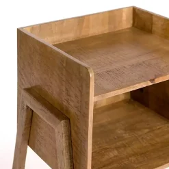 Natural Mango Wood Cubby Side Table