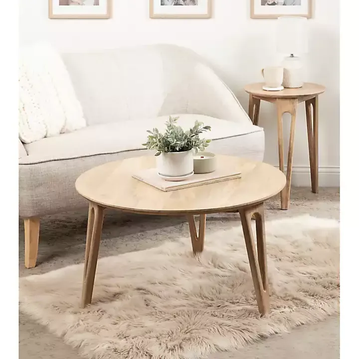 Natural Mango Wood Round Kershaw Coffee Table
