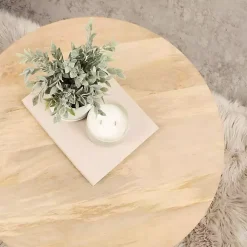 Natural Mango Wood Round Kershaw Coffee Table