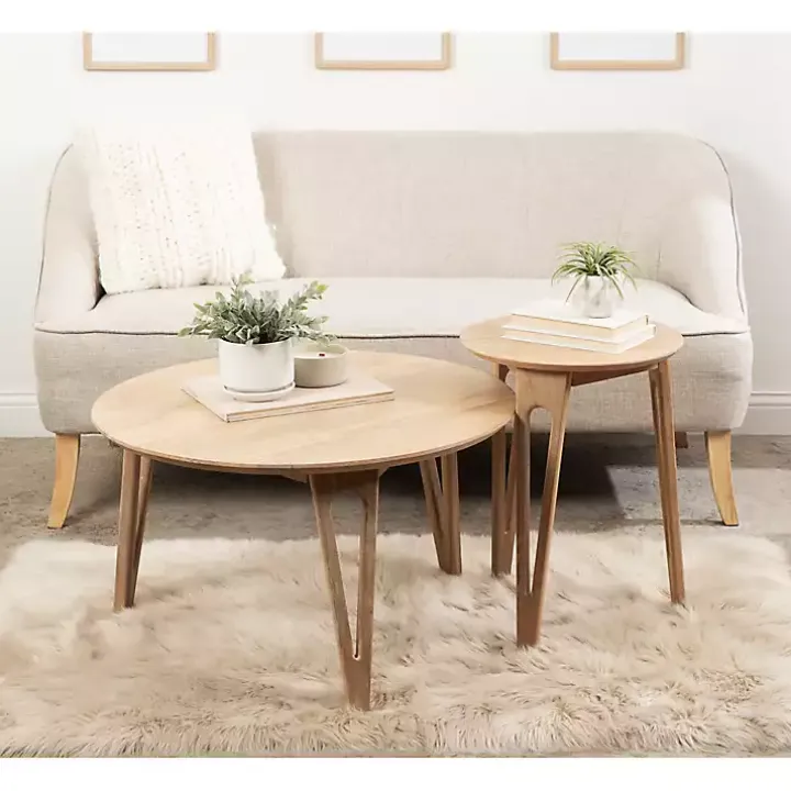 Natural Mango Wood Round Kershaw Coffee Table