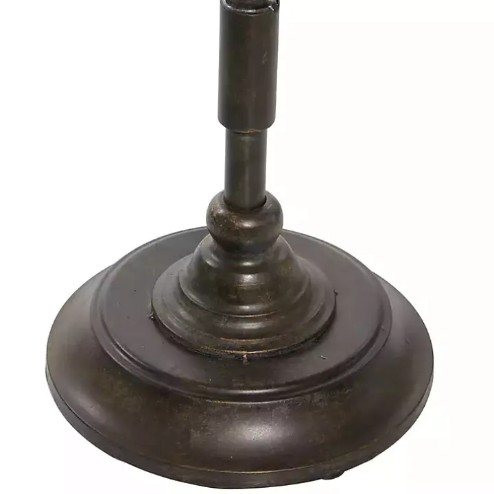 Natural Pine and Gray Metal Accent Table, 21 in.