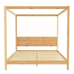 Natural Pine Canopy King Bed