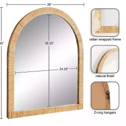 Natural Rattan Arch Wall Mirror