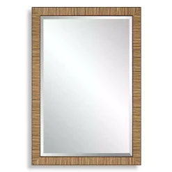 Natural Rattan Beveled Wall Mirror