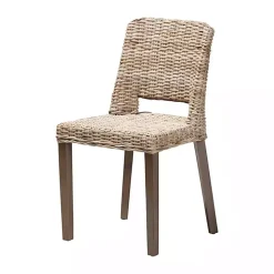 Natural Rattan Cutout Back Dining Chair