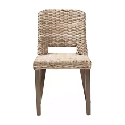 Natural Rattan Cutout Back Dining Chair