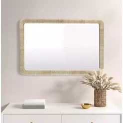 Natural Rattan Frame Rectangle Wall Mirror