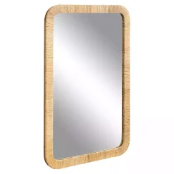 Natural Rattan Rounded Rectangle Wall Mirror