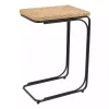 Natural Seagrass and Black Metal C-Table