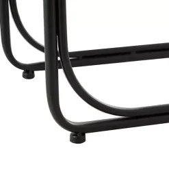 Natural Seagrass and Black Metal C-Table