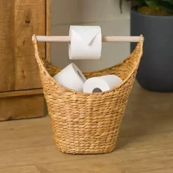 Natural Seagrass Toilet Paper Holder Basket